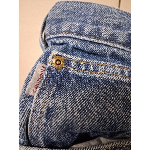 Carhartt Mens Straight Leg Blue Denim Jeans Size 36x32 Made In Mexico 100% Cotto - Picture 5 of 7